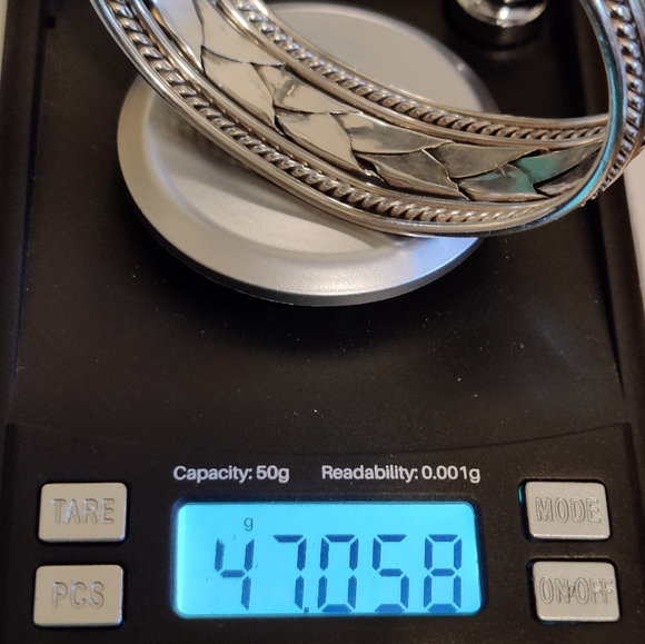 Massive Sterling Silver Braided Cuff Bracelet - Picture 12 of 16